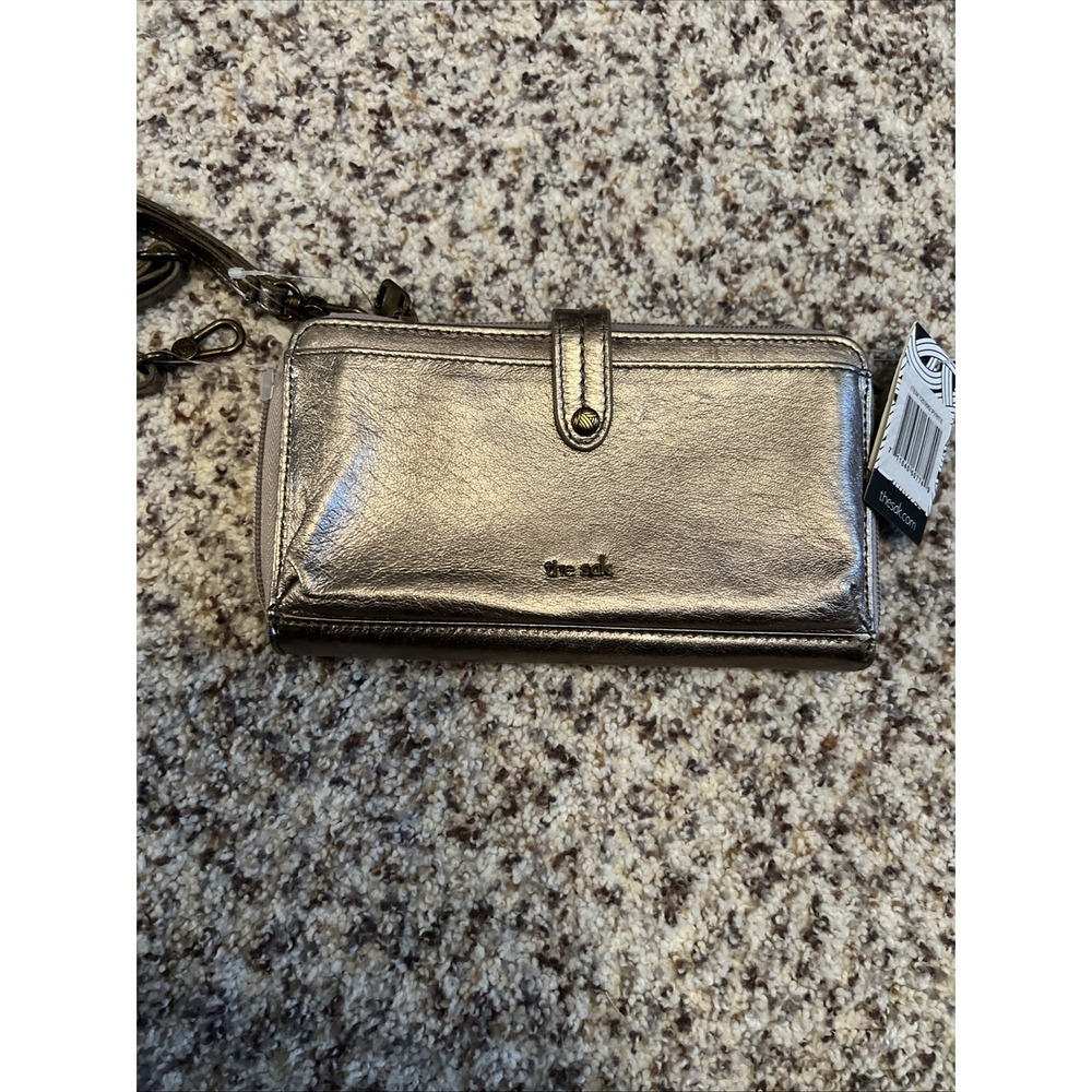 THE SAK Iris Smartphone Convertible Crossbody Wallet Purse Metalic Pyrite-New